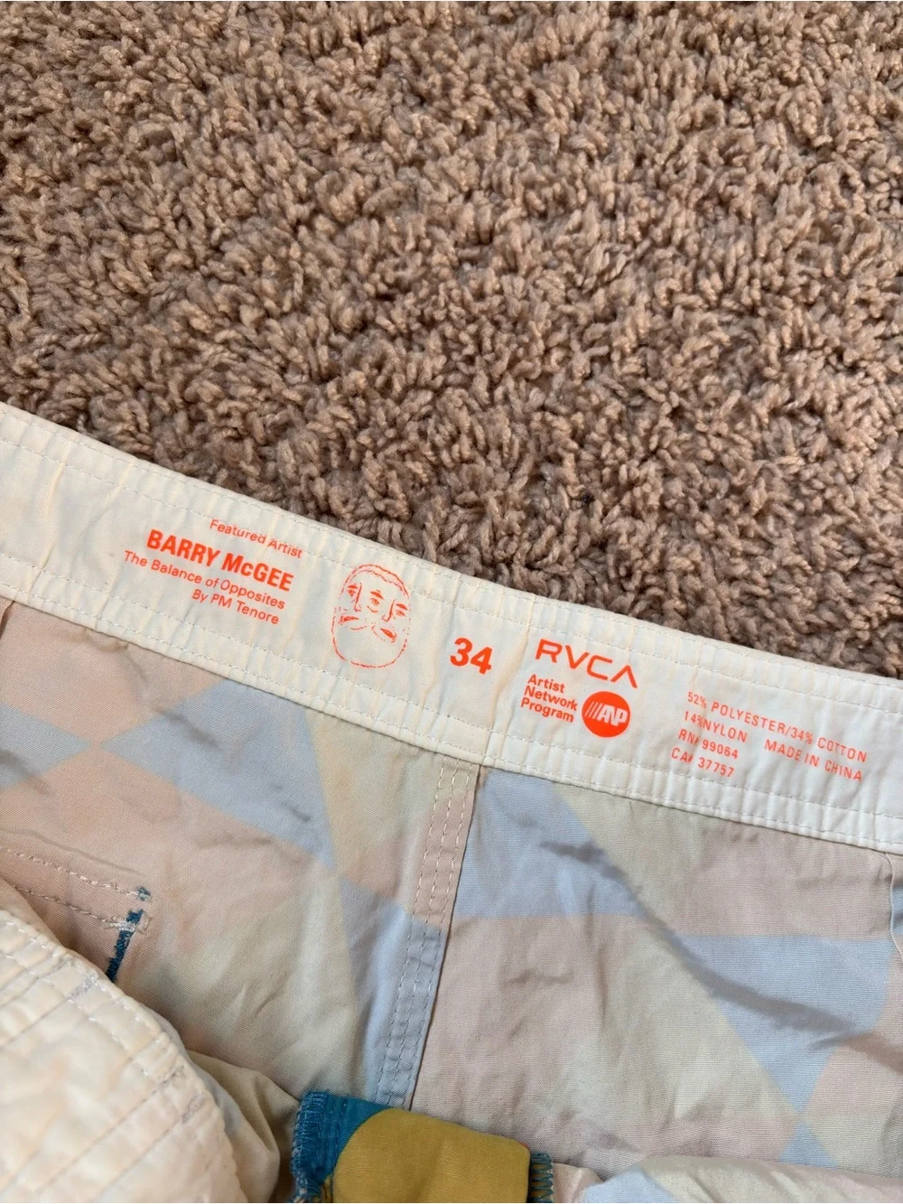 RVCA Orange Blue Yellow Geometric Board Shorts